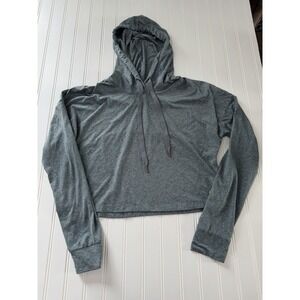 Marika Women's Cropped‎ Athletic Hoodie Top Medium Heather Green